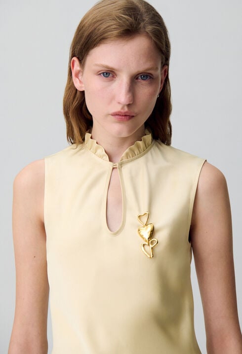 Broche dorée cœur