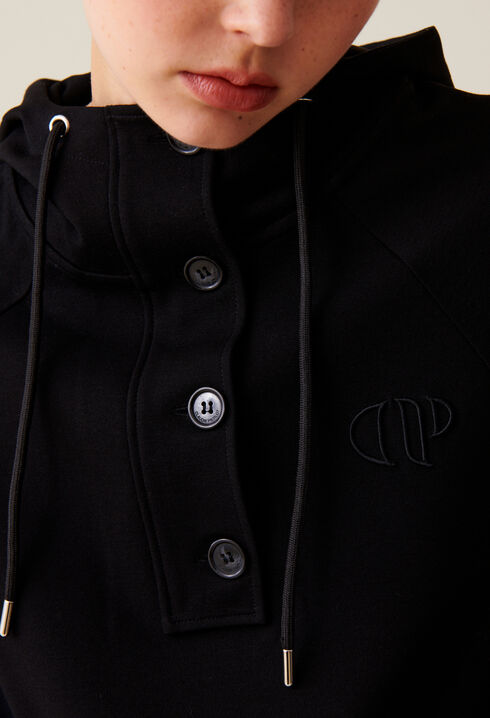 Sweatshirt capuche oversize noir