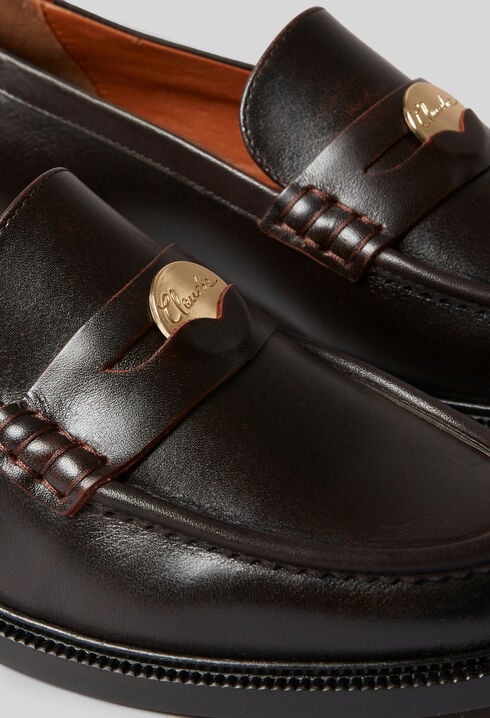 Mocassins cuir chocolat