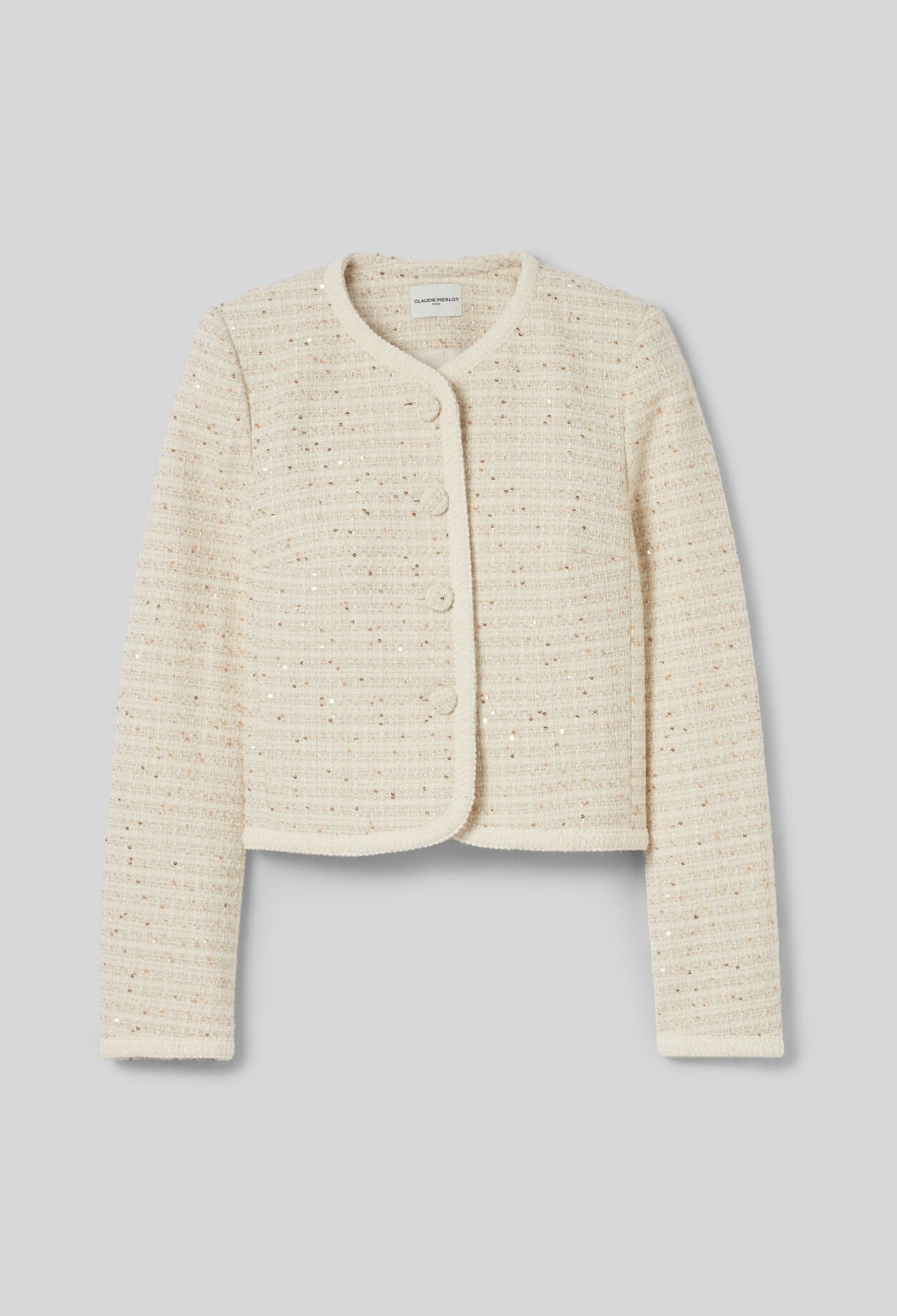 Veste courte tweed boutonné