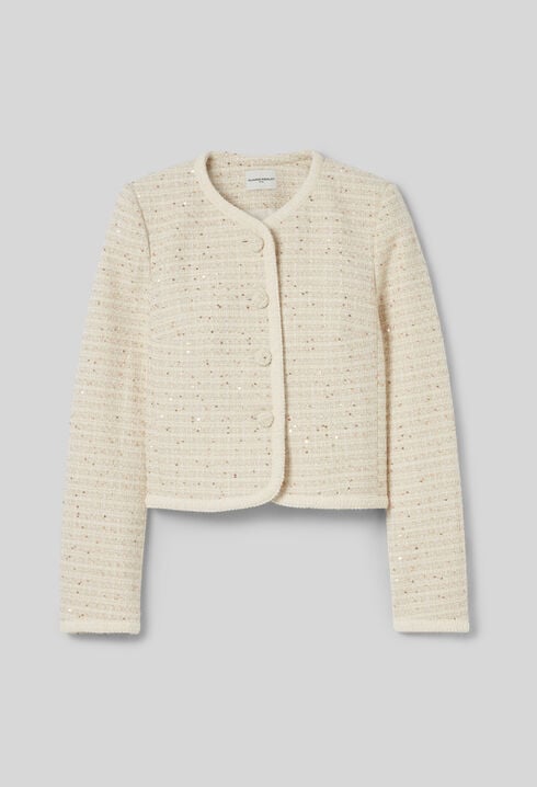 Veste courte tweed boutonné