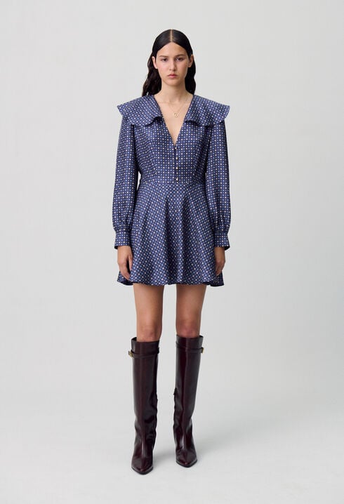Robe courte soie imprimée