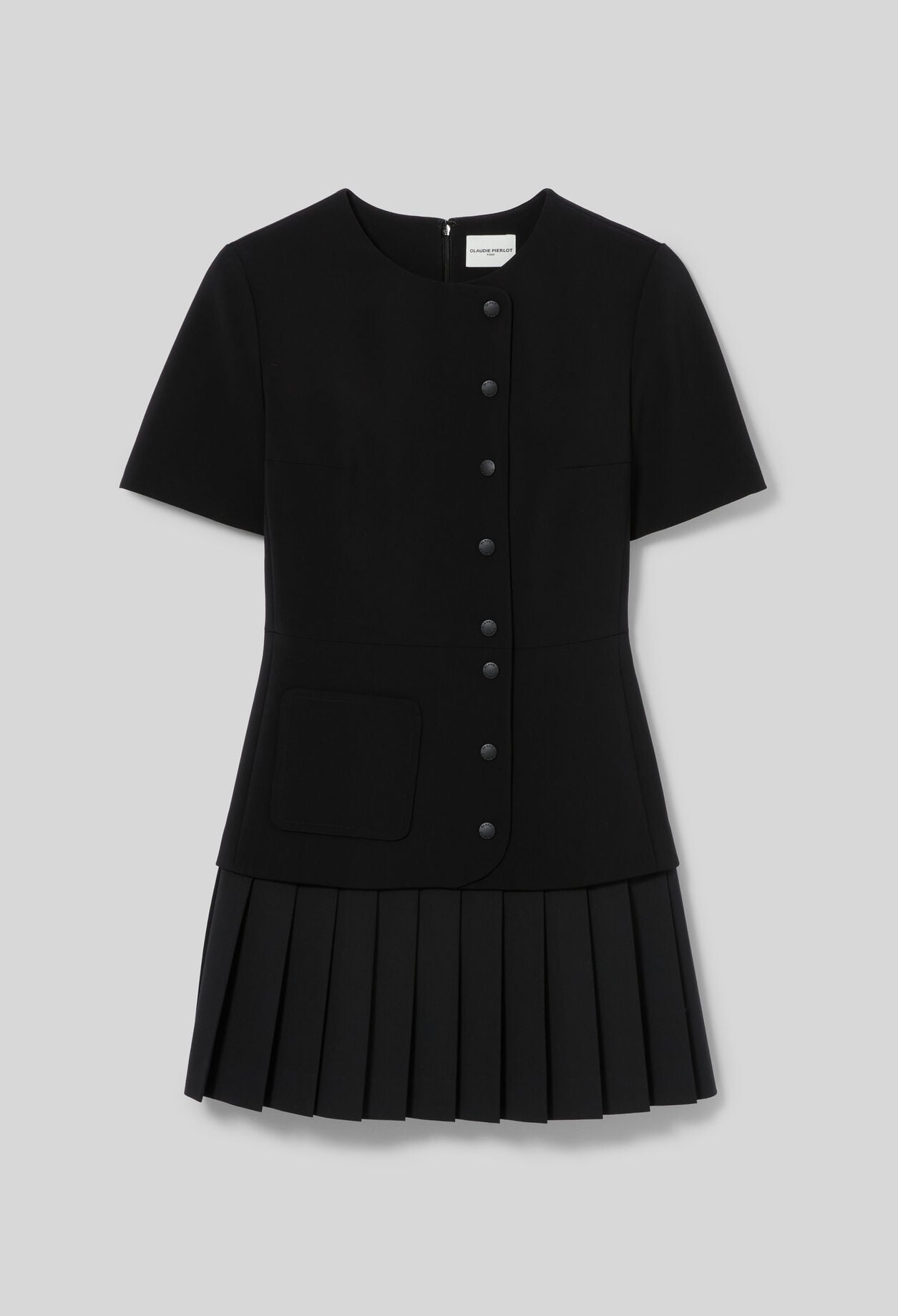 Robe courte bas pliss&eacute; effet basque