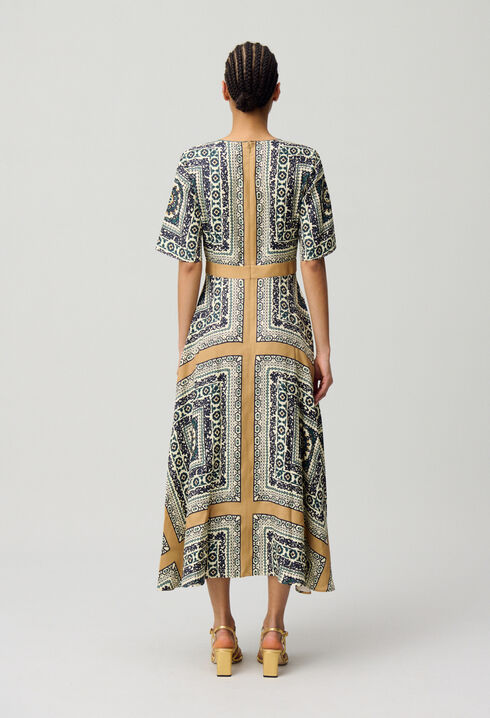 Robe longue fluide imprimée