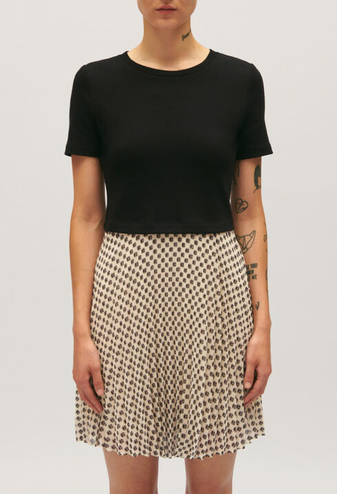 Robe Teli courte bimatière