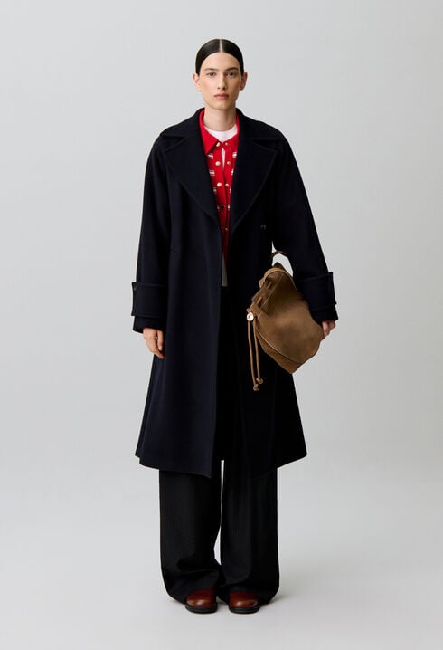 Manteau droit ceinture amovible