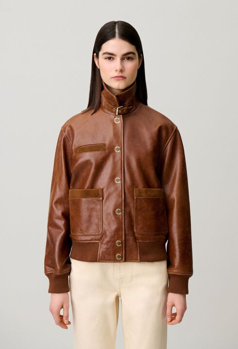 Blouson cuir large