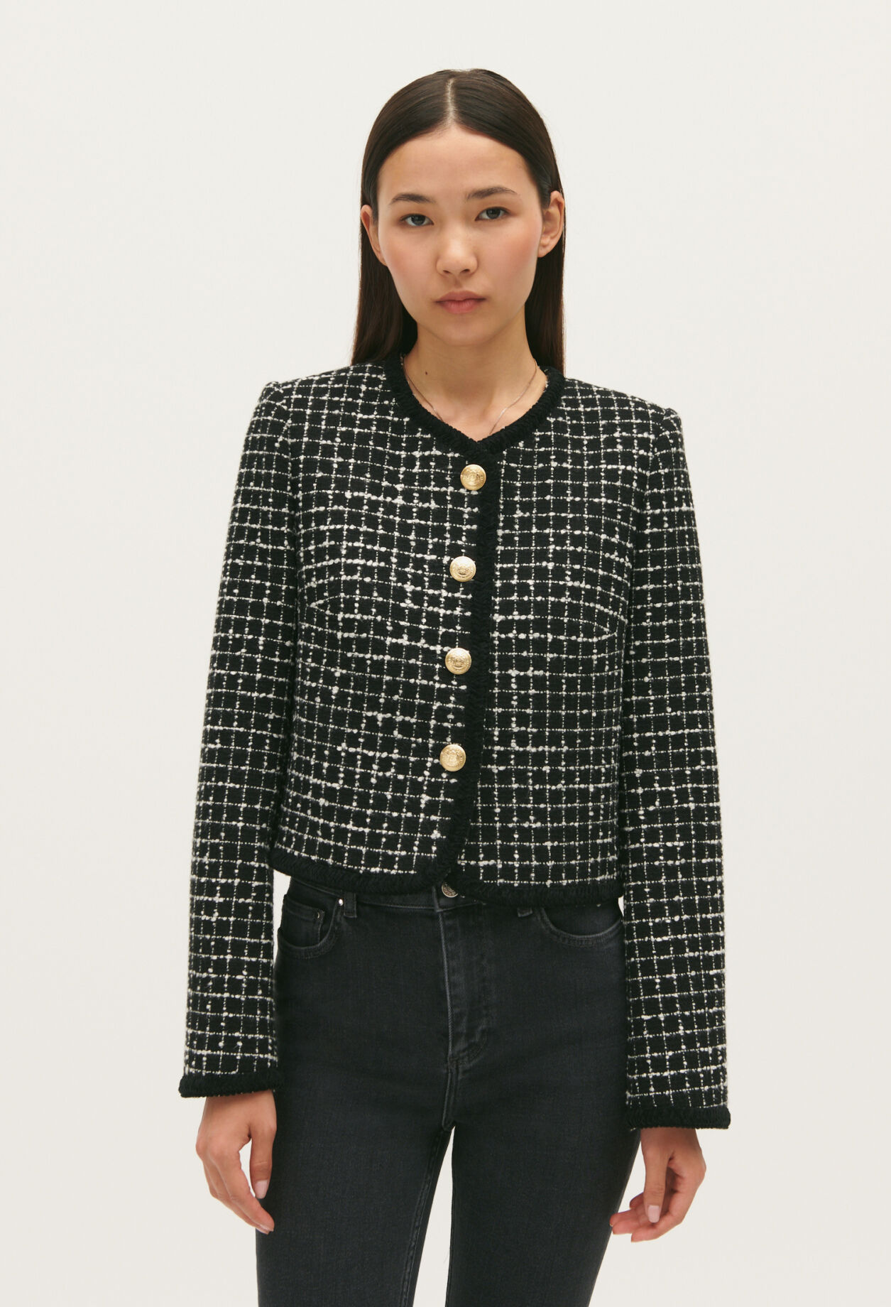 Veste tweed bicolore