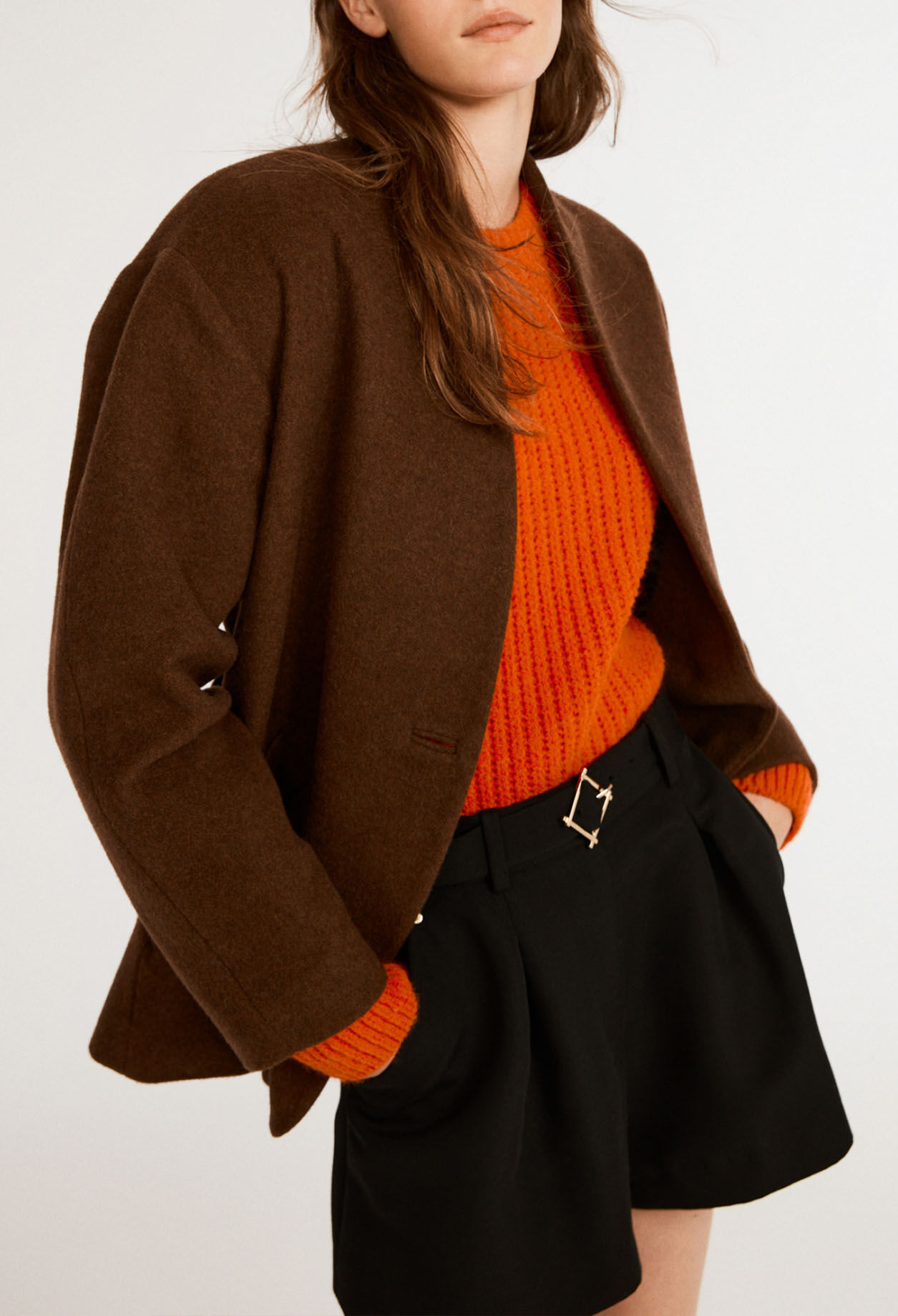 Veste en laine ceinturée