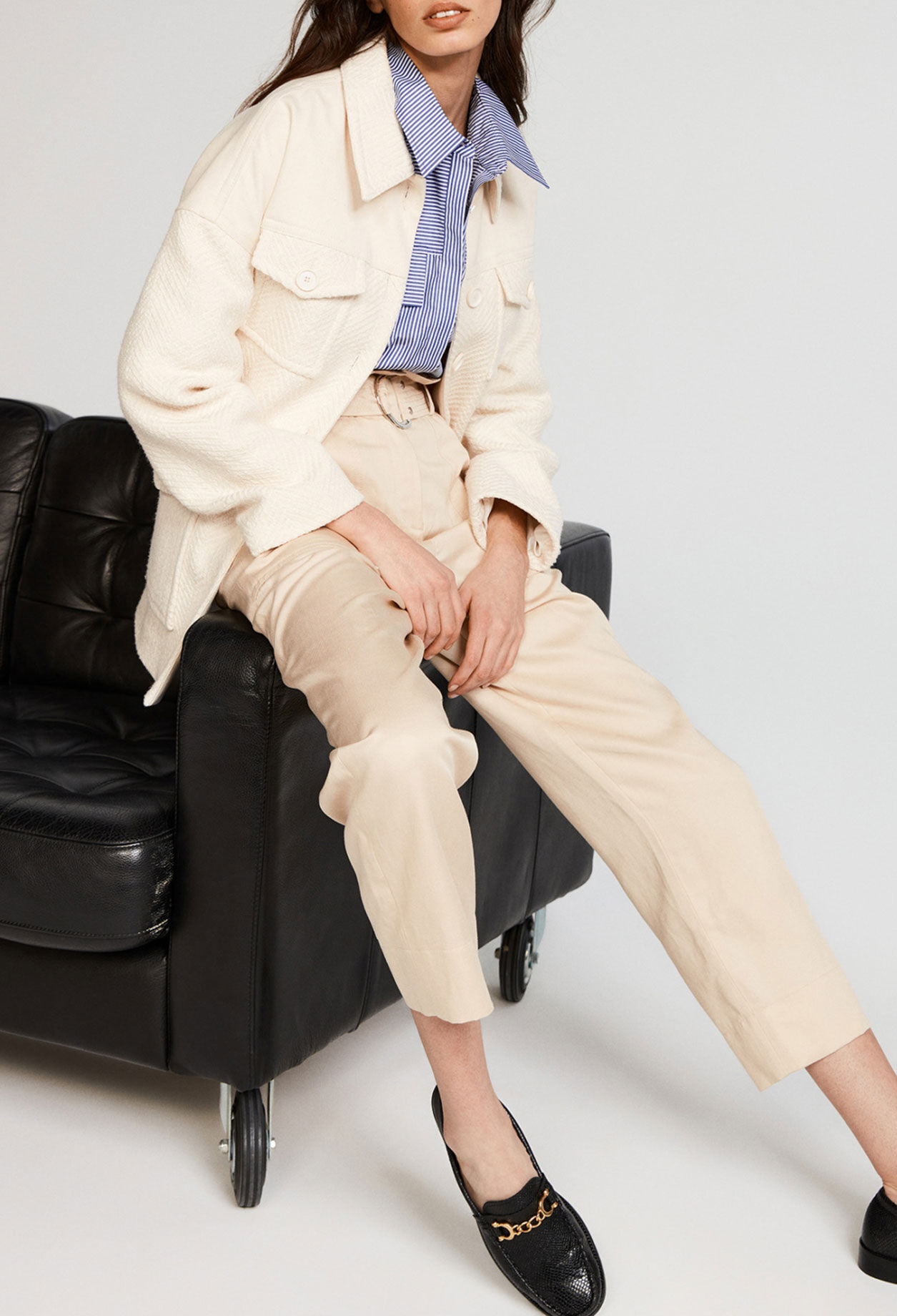 Veste en maille ceinturée