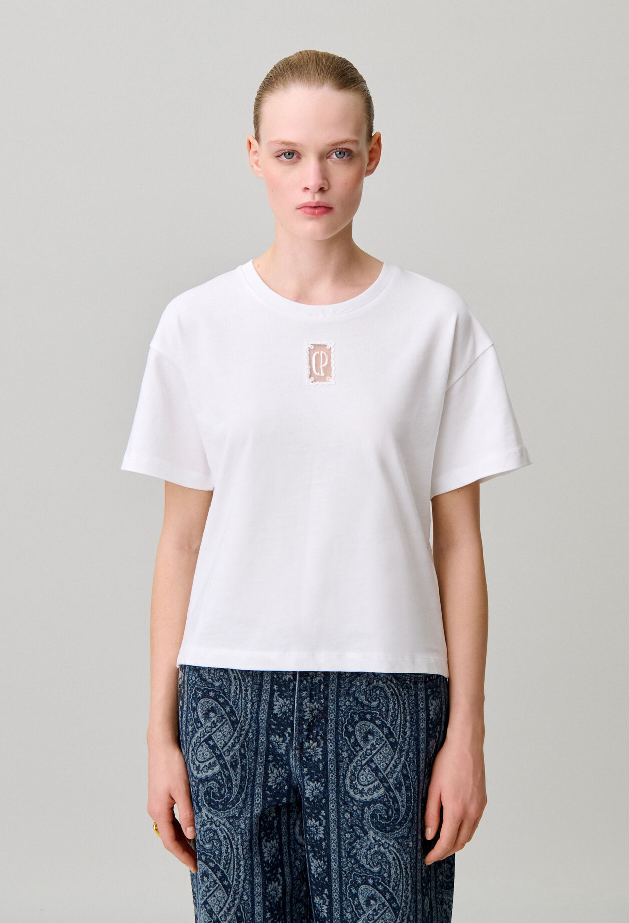 T-shirt coton large court