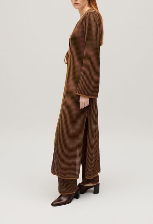 Cardigan long marron