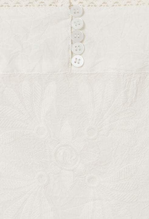 Robe courte buste brodé