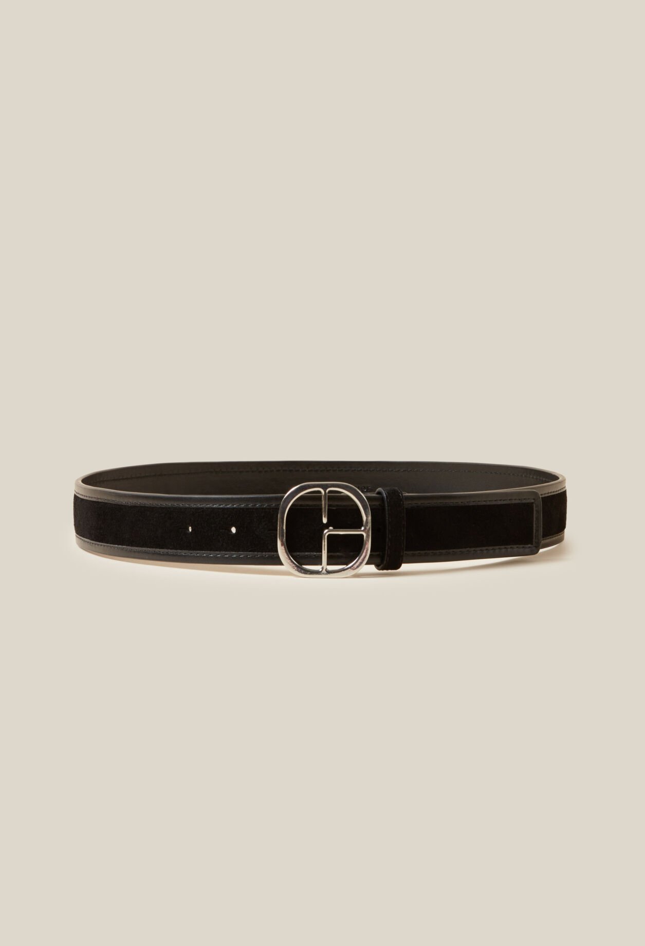 Ceinture cuir suède noir 