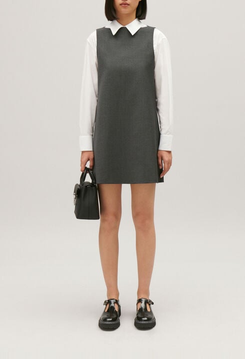 Robe courte gris chiné