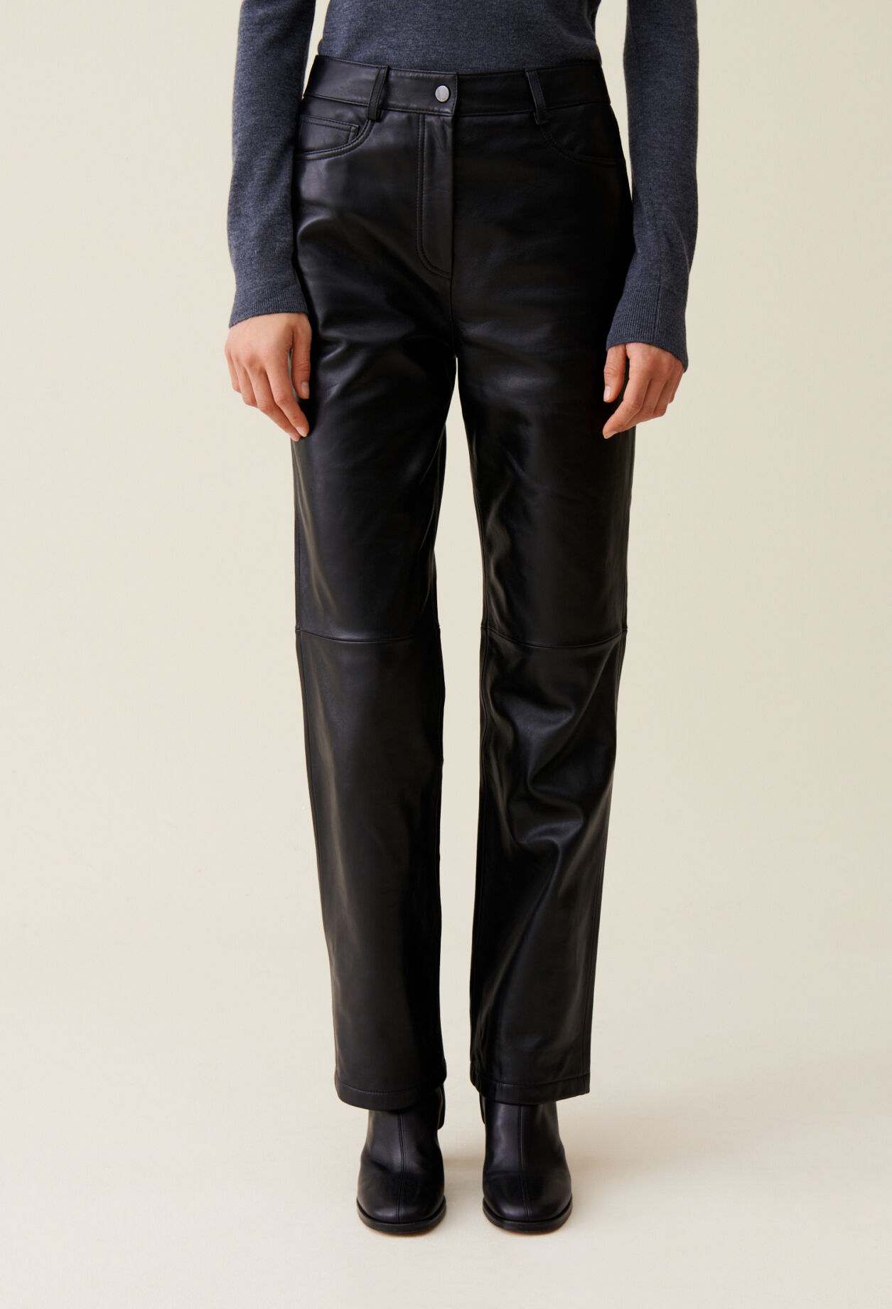Pantalon droit cuir pour femme Claudie Pierlot