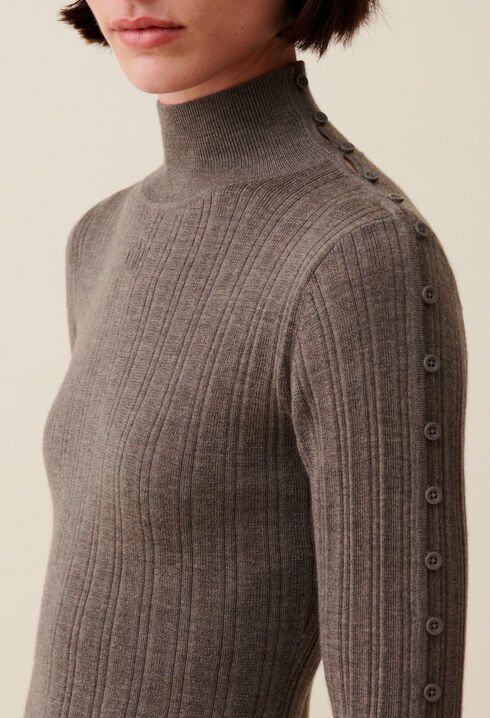 Robe maille col montant
