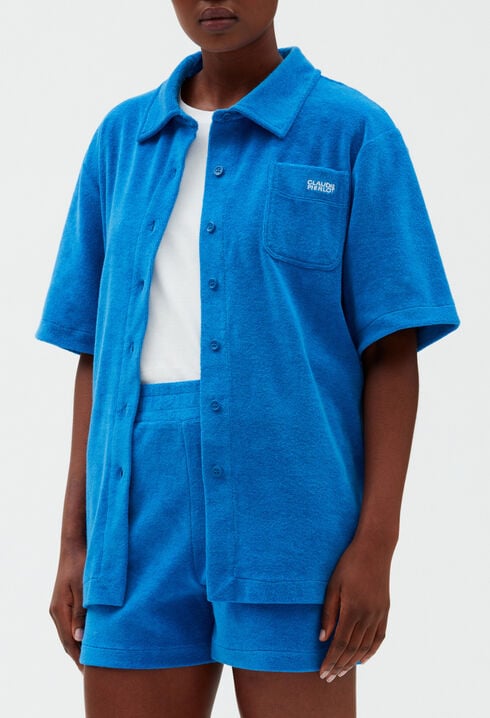 Chemise éponge bleue