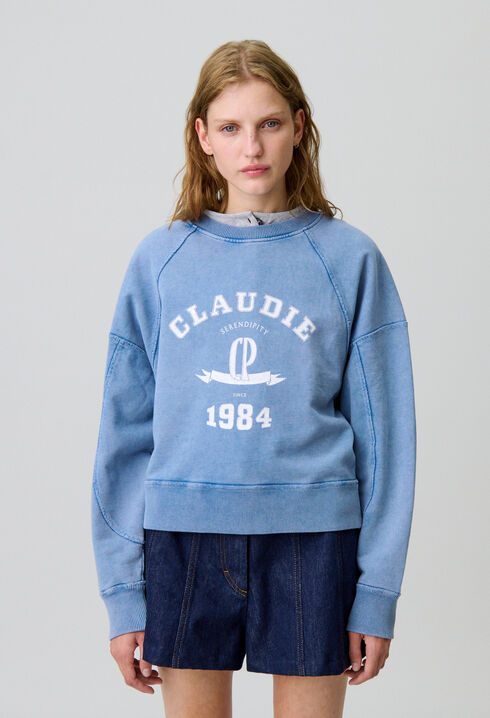 Sweatshirt coton délavé