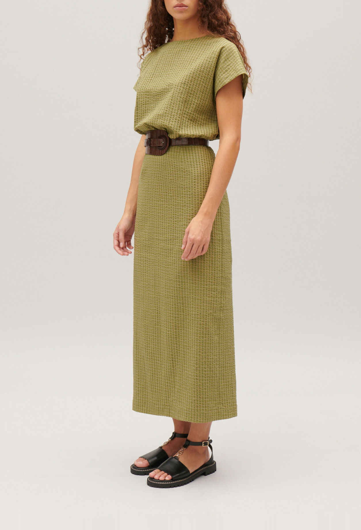 Robe midi rayures
