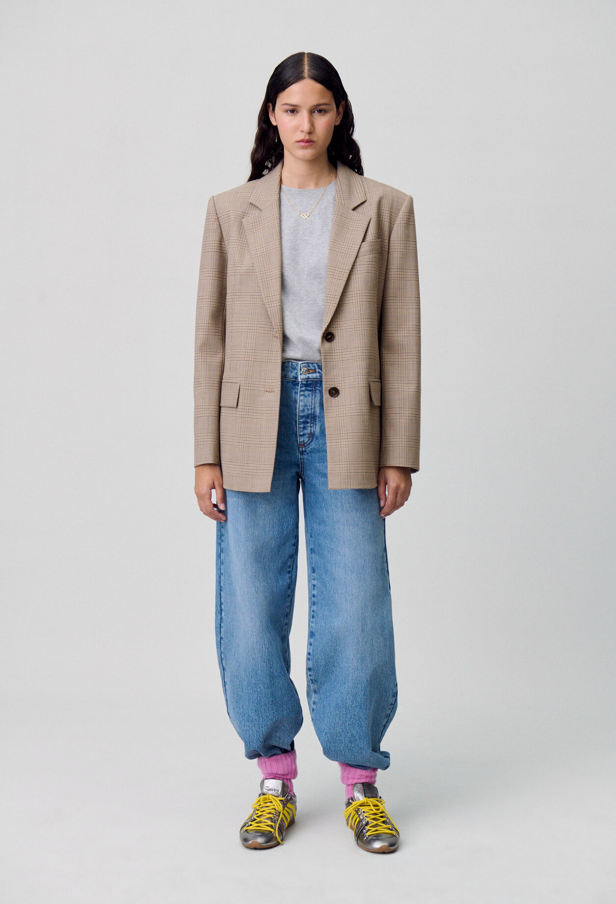 Veste droite tailleur carreaux