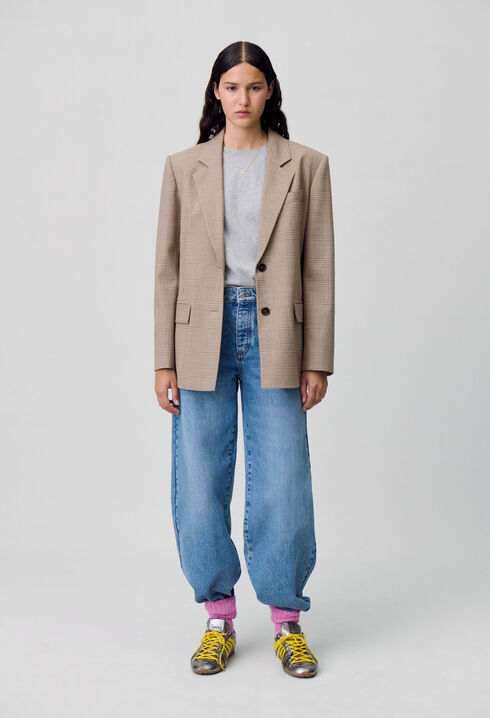 Veste droite tailleur carreaux