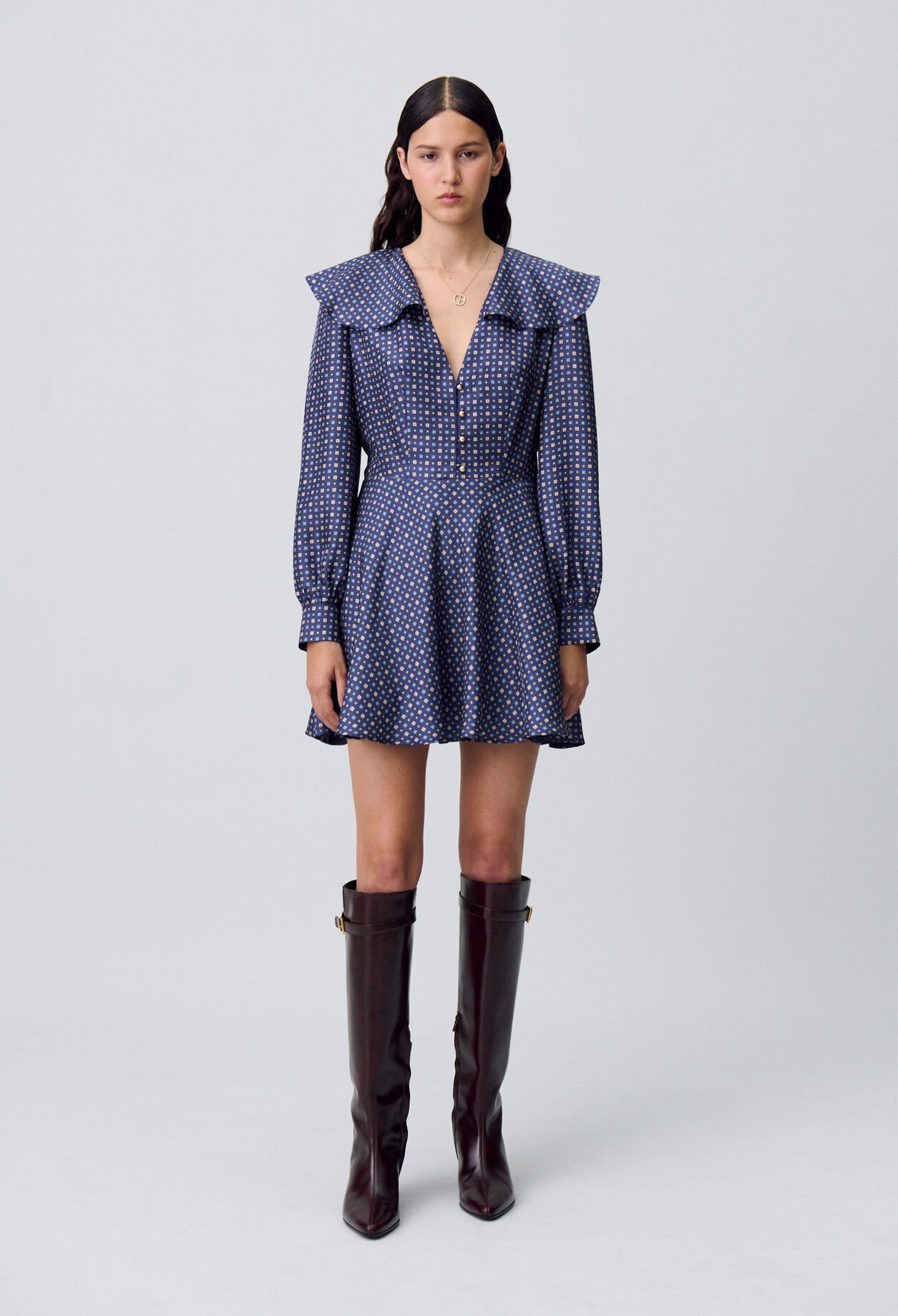 Robe courte soie imprimée