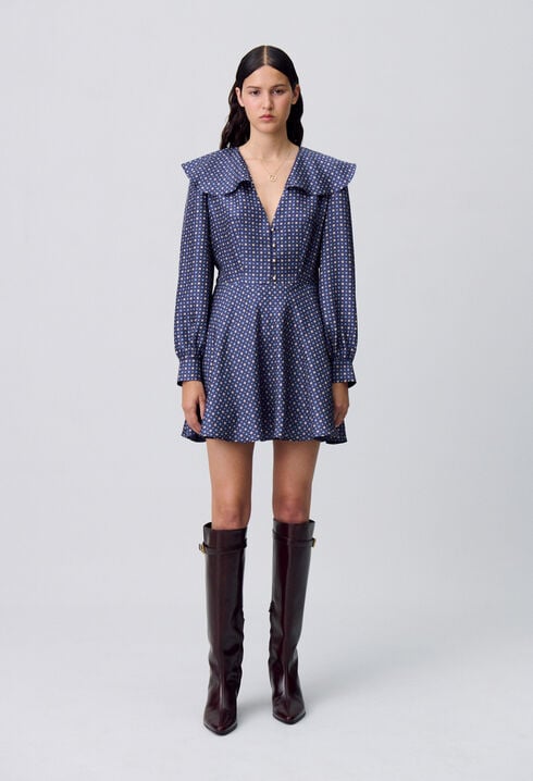 Robe courte soie imprimée