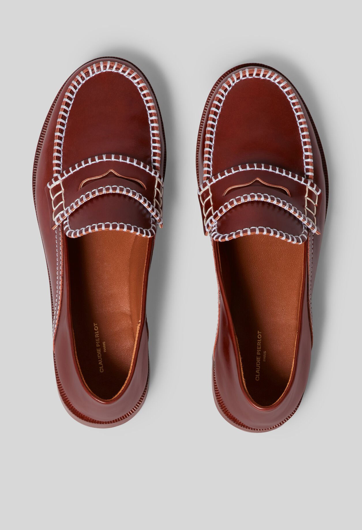 Sandales cuir lisse surpiqûres