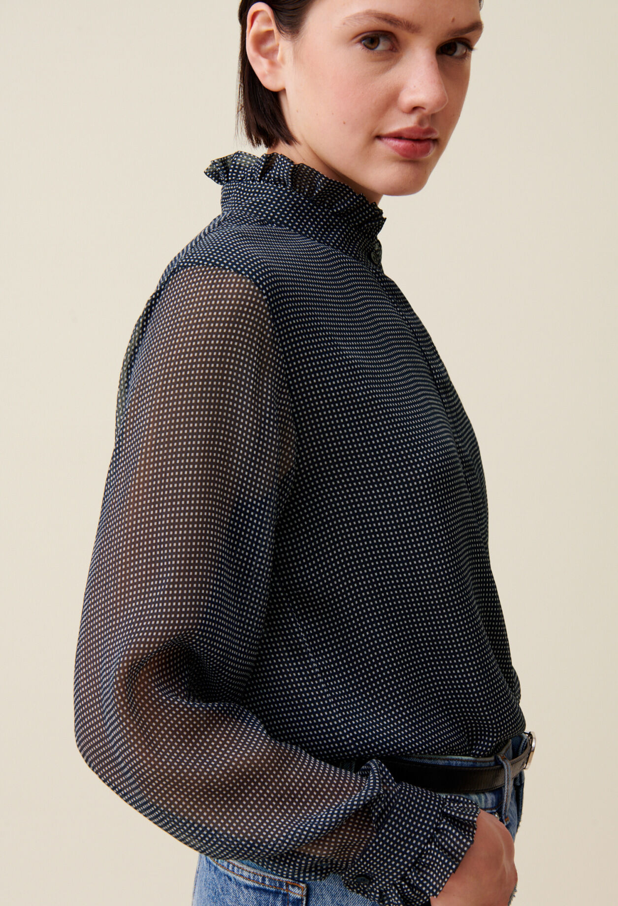 Chemise fluide petits carreaux