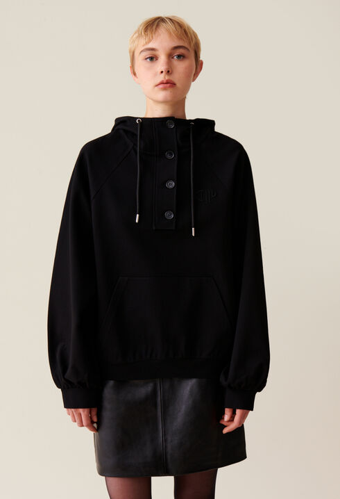 Sweatshirt capuche oversize noir