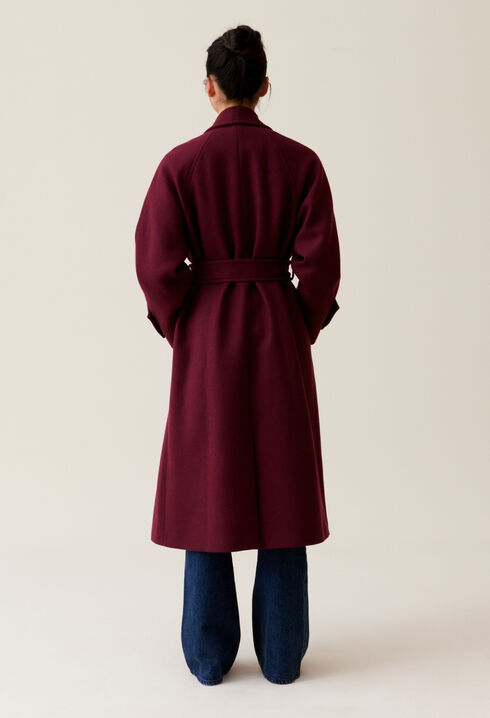 Manteau long esprit trench bordeaux