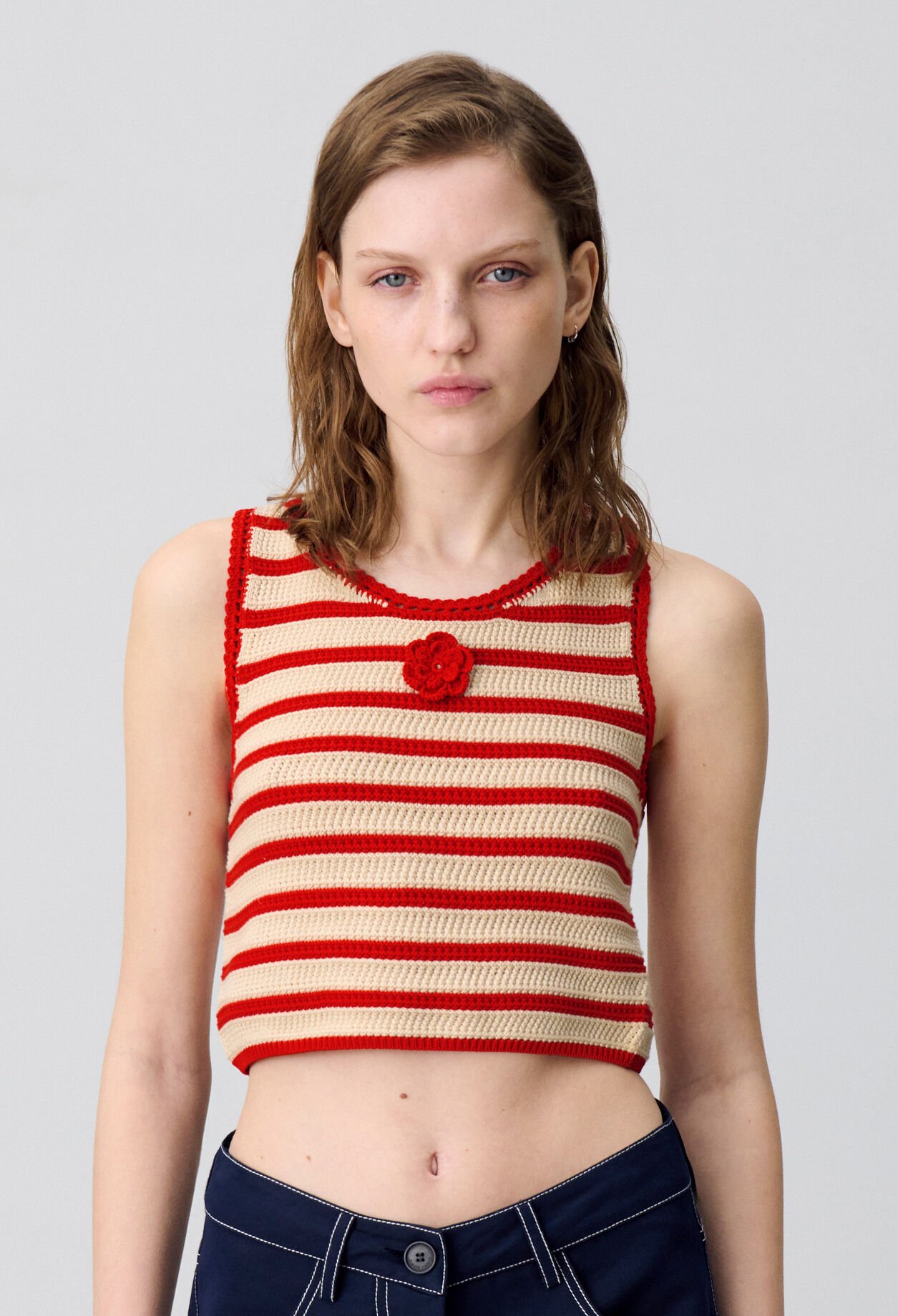 Top rayé crochet