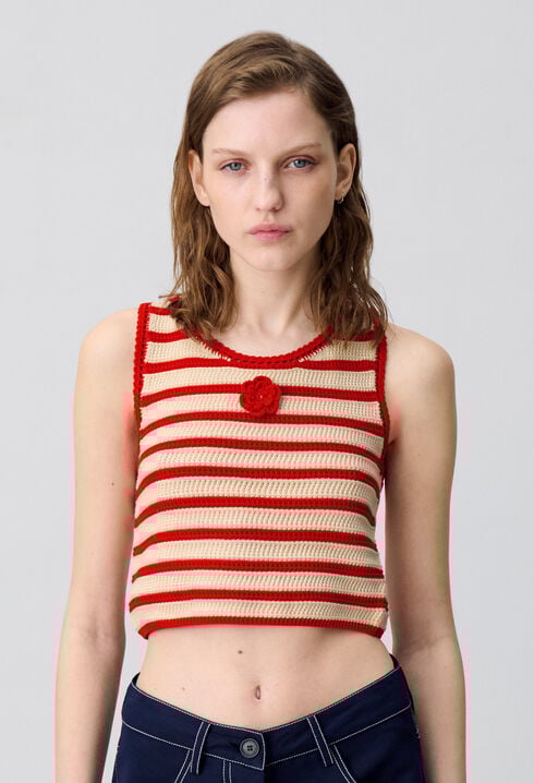 Top rayé crochet