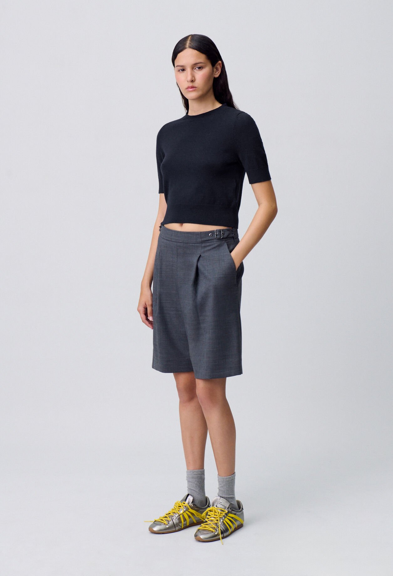 Top maille fine col