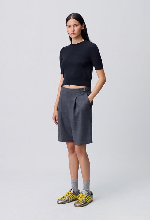 Top maille fine col