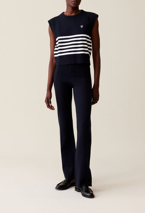 Pantalon maille marine