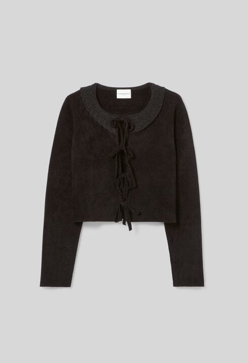 Cardigan maille velours