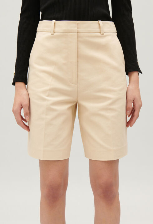 Bermuda coton beige clair