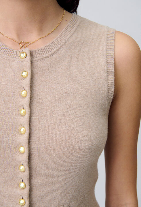 Top maille boutonné