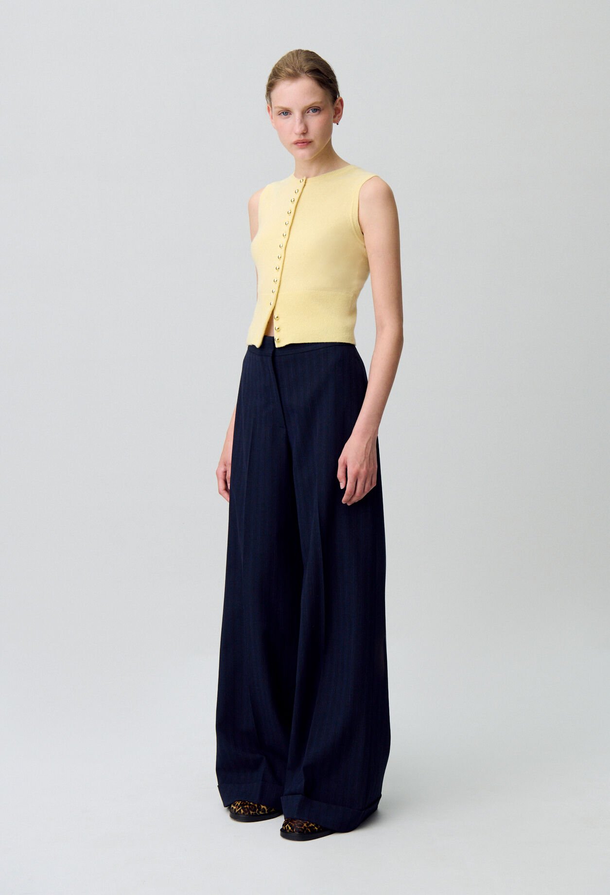 Top maille boutonné
