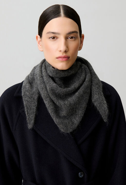 Foulard triangle maille poilue
