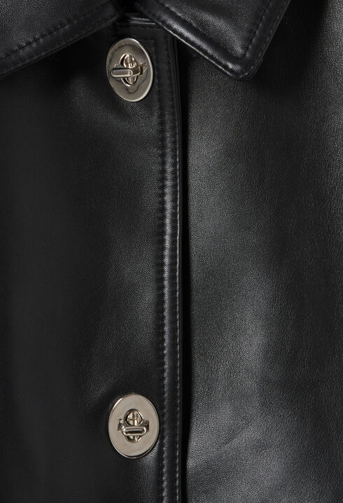 Veste courte cuir noir