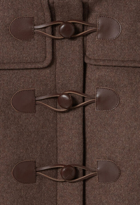 Manteau long marron à capuche