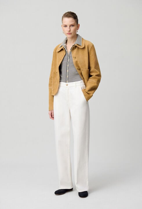 Veste en cuir suède