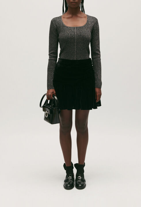 Pull scintillant argent