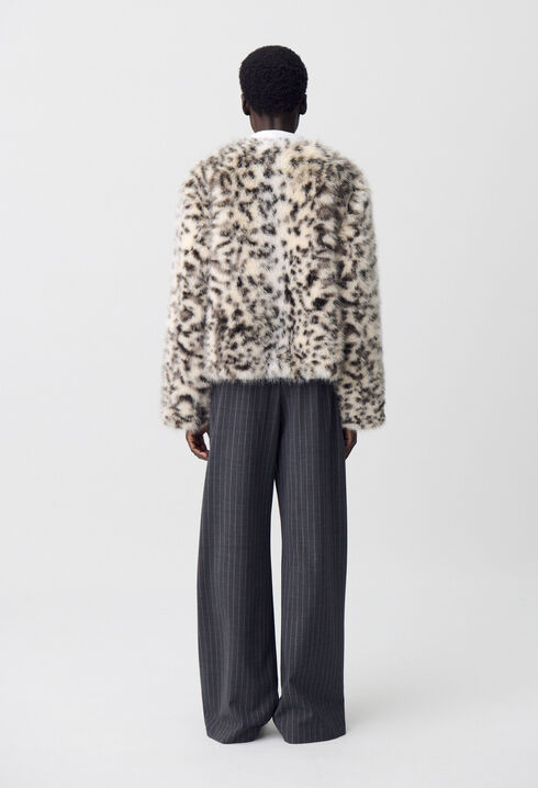 Manteau fausse fourrure léopard