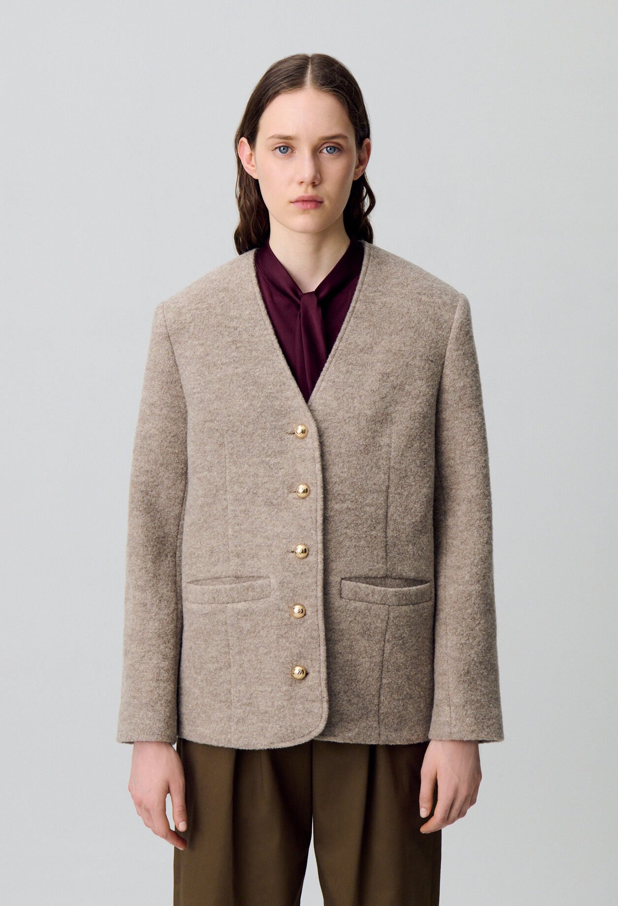 Veste boutonnée laine