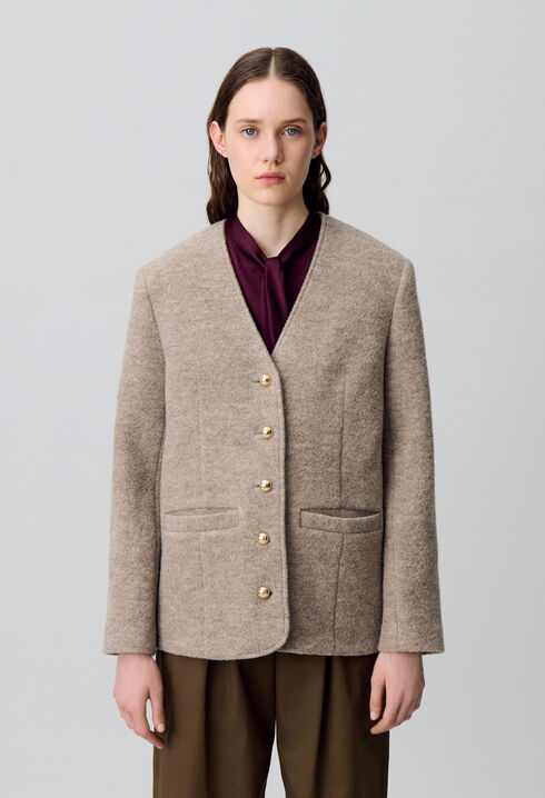 Veste boutonnée laine