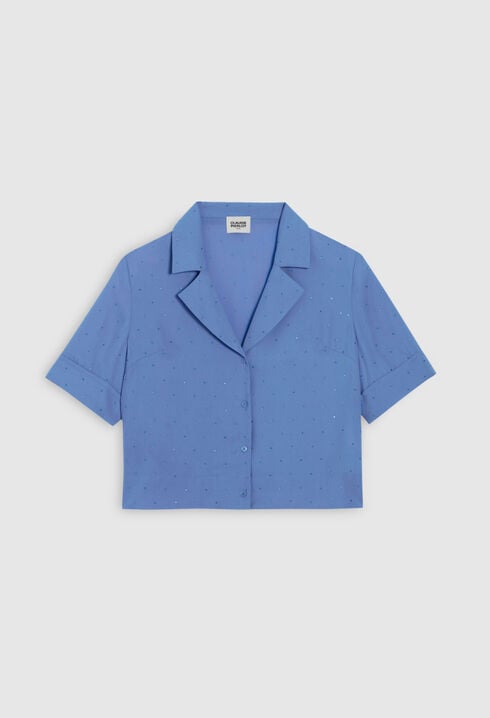 Chemise strassée bleue